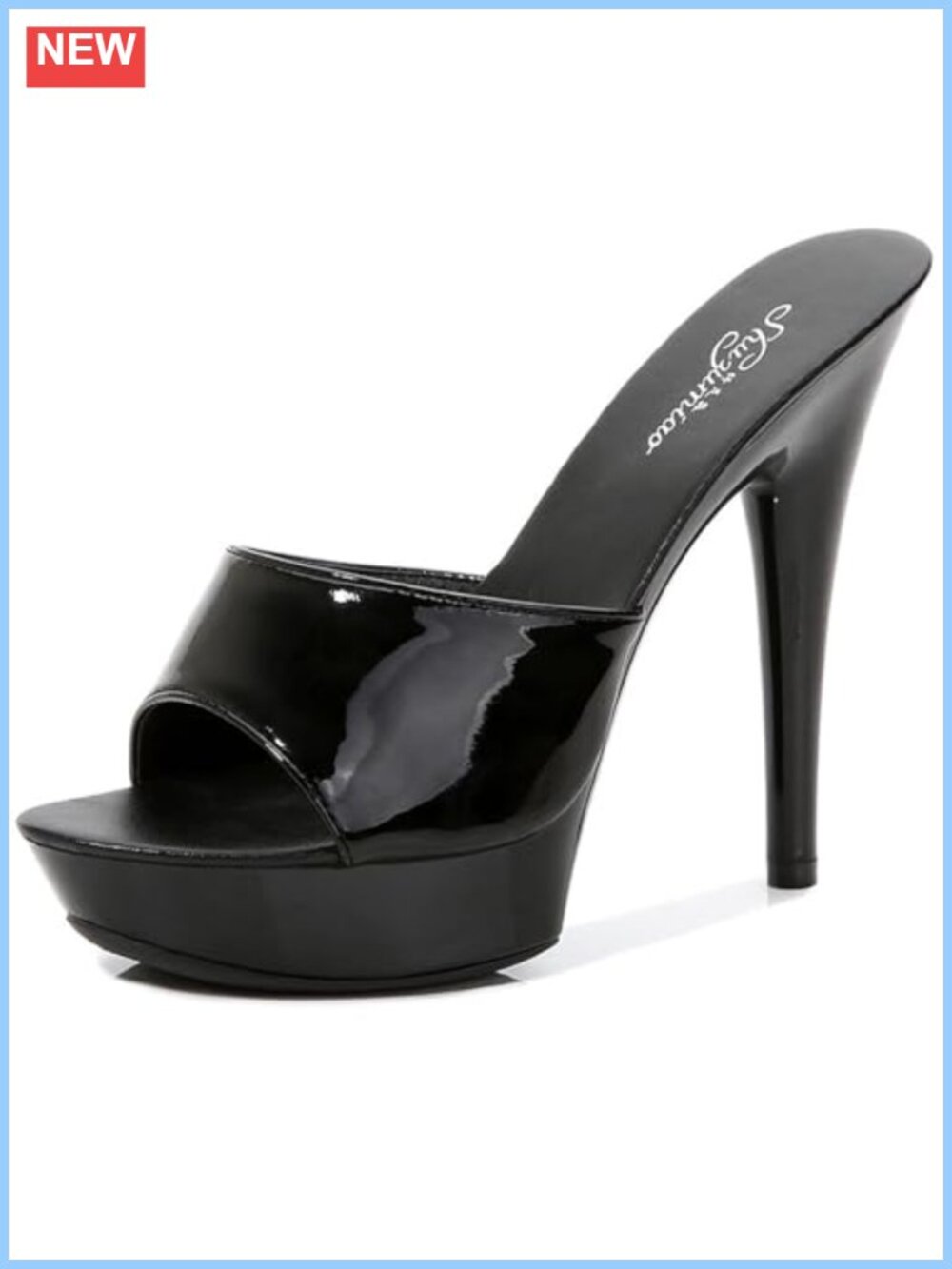Peep Toe Stiletto Platform Heeled Sandals 5.12in High Heels for Prom Evening